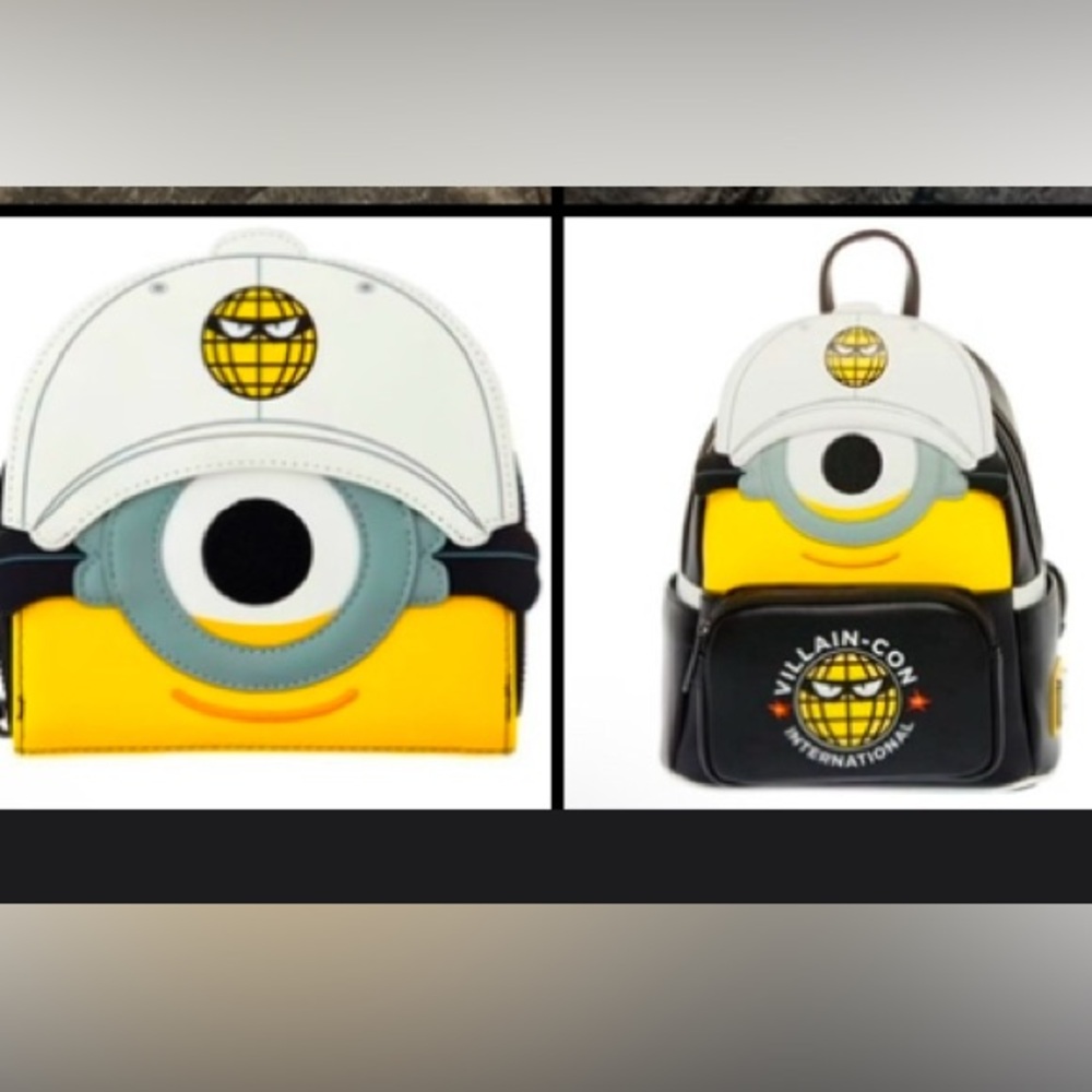 Universal Studios exclusive Villain-con Minion Loungefly Backpack and wallet